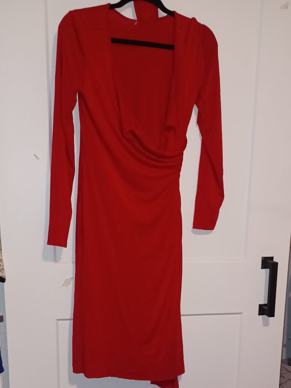 Red  Wrap Midi Dress